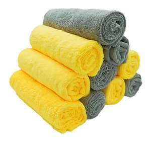 ผ้าไมโครไฟเบอร์สำหรับใช้ในรถยนต์ทุกวัน ขนาด 40x40 ซม. สีเหลืองและสีเทา หนาพิเศษ สำหรับทำความสะอาดและเคลือบเงารถยนต์ - Product Image 4