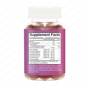 Synkonda Probióticos <span class=keywords><strong>para</strong></span> Mujeres Adultas, 60 Gomitas, Extracto de Arándano, Salud Femenina, Sabor Frambuesa, Suplemento Dietético Masticable OEM - Product Image 2