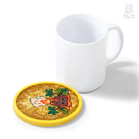 Sous-verre à paillettes flottantes personnalisé avec motifs d'anime, idéal pour cadeaux et décoration