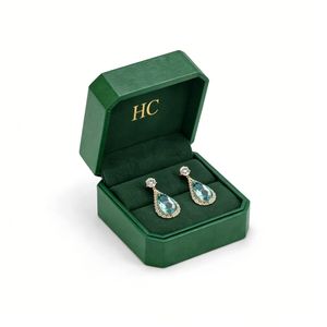 Caja Clásica para Pendientes, Caja de Joyería de Lujo Personalizada con Tapa Abatible, Inserto de Cartón, Logotipo Estampado en Lámina, Venta al Por Mayor - Product Image 2