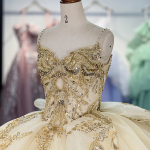 Dy20252 Champagne Ball Gown Quinceanera Dress Birthday Party Chiffon Lace Appliques Sweetheart Neck Natural Built-in Bra Vintage - Product Image 6