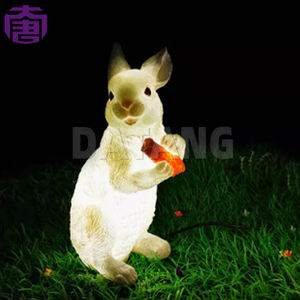 Lámpara navideña 3D con forma de conejo, de fibra de vidrio, para decoración del hogar, jardín, hotel, centro comercial o plaza, también ideal para Pascua. - Product Image 1