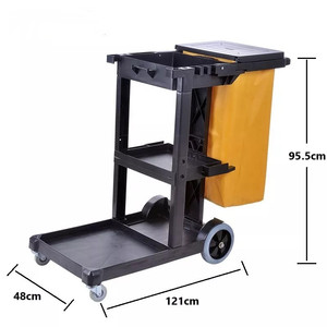 Carrello di pulizia di plastica del carrello del carrello dello strumento di pulizia delle stanze del centro commerciale dell'ospedale dell'<span class=keywords><strong>hotel</strong></span> - Product Image 4