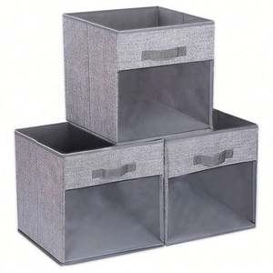 Wholesale Foldable <b>Storage</b> Organizer <b>Cube</b> Baskets Bins with Clear Window Functional Design for Efficient Organization - Product Image 1
