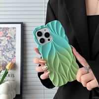 Coque de téléphone antichoc et anti-rayures en TPU souple avec motif feuille 3D dégradé de luxe pour iPhone Duo 17 16 Pro Max 15 Plus 18 Pro – Vente en gros