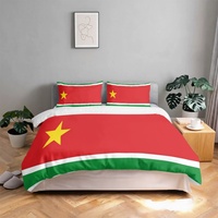 Ensemble de couvre-lit en coton à motif de drapeau national personnalisé, 3 pièces, pour la maison, le dortoir universitaire et la rénovation de la chambre d'hôtes