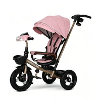 Tricycle poussette pour bébé, cadre en alliage d'aluminium, auvent multicolore, pliable, léger, capacité de charge de 15 kg, pour les enfants de 6 mois à 3 ans