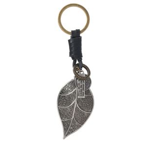 Pendentif en alliage personnalisé tissé à la main, porte-clés en métal à motif rétro grande feuille, cadeau polyvalent, Chine - Product Image 5
