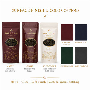 Sachets <span class=keywords><strong>de</strong></span> thé noir <span class=keywords><strong>de</strong></span> Darjeeling <span class=keywords><strong>de</strong></span> l'Himalaya refermables, à fond plat, <span class=keywords><strong>pour</strong></span> emballage alimentaire <span class=keywords><strong>de</strong></span> thé en vrac <span class=keywords><strong>de</strong></span> première récolte – Idéal comme cadeau - Product Image 2
