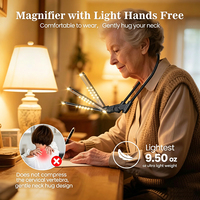 Loupe LED 5X rechargeable et réglable pour lecture, réparation électronique et usage sur le bureau ou à la main, idéale pour les seniors