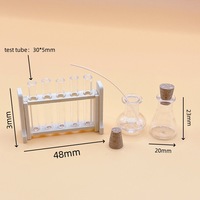 Maison de poupée maison de poupée Miniature Simulation expérience Tube à essai Rack compte-gouttes tasse à mesurer ensemble plastique Noël écologique