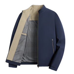 Nuova Giacca Elegante da Uomo per Primavera e Autunno, Colletto Alto con Logo Frontale per Uomini d'Affari di Mezza Età - Product Image 2