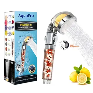 Premium Kwaliteit Minerale Douche Ionische Hand Douchekop Vitamine C Hard Water Filter Douchekop Aan/Uit Schakelaar