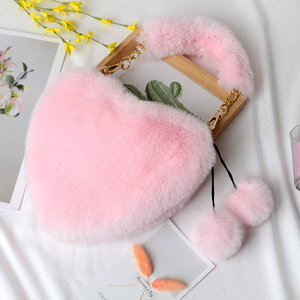 Venta caliente versión coreana felpa amor corazón bolso moda <span class=keywords><strong>Imitación</strong></span> Piel <span class=keywords><strong>de</strong></span> conejo Lindo bolso <span class=keywords><strong>de</strong></span> felpa <span class=keywords><strong>para</strong></span> damas - Product Image 6