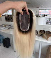 2026 Topper Mono 3x6 Blanc, 100% Cheveux Humains, Postiche à Clipser pour Femmes aux Cheveux Fins, Base Invisible Effet Cuir Chevelu Naturel
