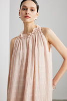 Robe en soie de mûrier 100% pour femme, à manches courtes, antistatique, col en V, taille haute, imprimé floral, style portefeuille, tie-dye, en mousseline tissée
