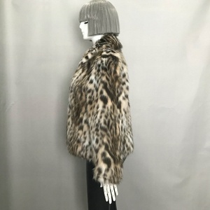 Manteau long réversible en fausse fourrure effet léopard tissé, style rétro décontracté, nouvelle mode automne-hiver pour femme - Product Image 5