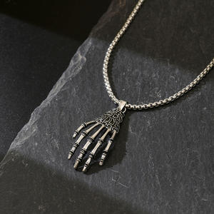 Hip Hop özel cadılar bayramı takı hayalet yüz İnsan İskeleti Araneid kolye kolye moda alaşım Charms kolye toptan - Product Image 4