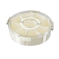 Plateau de service rond divisé avec couvercle et poignée Plateau à collation Boîtes Boîte à collation Conteneur Boîte à collation de service divisée Conteneur