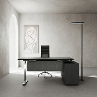 Bureau de direction moderne et luxueux, convertible et extensible, avec hauteur réglable, construction en bois, pour les professionnels, les bureaux de PDG