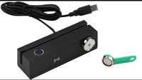 Lecteur de carte à puce 4 pouces 1 avec bande magnétique RFID Finr ID IBUTTON pour installation USB externe pour utilisation ATM