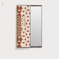Mode Décor Mur Art Nouveau Design Peinture Décorative Avec Vêtements Miroir Miroir Mural Caché Push-Pull Miroir