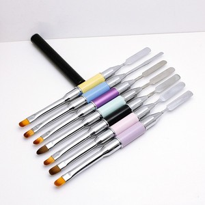 Dual-Head Luxury <b>Nail</b> Art Pen Quick <b>Extension</b> Gel Picker Pusher Peeler Scraper Crystal Metal Handle Manicure Tool Wholesale - Product Image 1