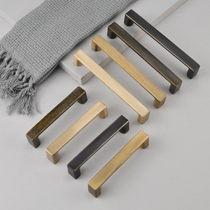 Brass Cabinet Door Handles Bar Shape Minimalist Design Durable For Wardrobe Drawer Shoe Cabinet Modular Installation - Product Image 2
