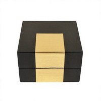 Boîte à bijoux en bois carrée de luxe artisanale, personnalisée, avec fermeture magnétique pour le rangement des bijoux