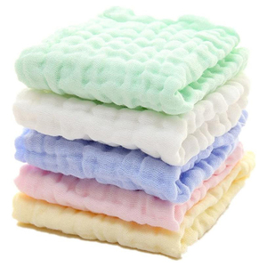 Vente en gros 100% coton ultra doux 12x12 pouces <span class=keywords><strong>ensemble</strong></span> de serviettes et débarbouillettes en mousseline pour bébé serviette de bain pour bébé - Product Image 1
