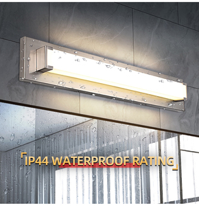 Modern Stainless Steel Bathroom <b>Wall</b> Lamp LED 3500K Warm White IP44 Waterproof Surface Mounted Mirror <b>Light</b> Fixture - Product Image 1
