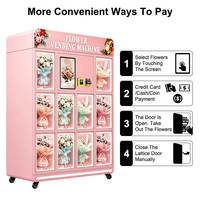 Distributeur automatique intelligent 24h/24 et 7j/7 de fleurs réfrigérées XYZ Commercial – 10 casiers pour bouquets de fleurs fraîches