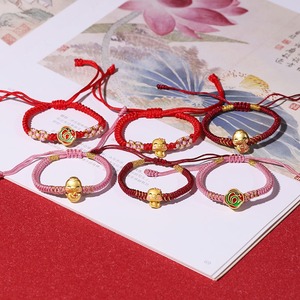 2025 nouvel an corde rouge bonne chance mignon mat or serpent <span class=keywords><strong>Bracelet</strong></span> pour femmes filles - Product Image 3