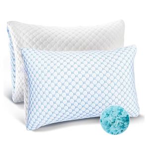 Ice Fiber Cooling Shredded Memory Foam Pillow Adjustable Loft Neck Support Sleeping <b>Bedding</b> Breathable Pillows - Product Image 2