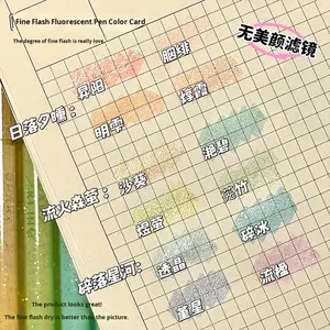 Ensemble de surligneurs permanents à paillettes fines, stylos à paillettes colorés de haute qualité en plastique, marqueurs pour étudiants, pour la mise en évidence et la peinture artistique - Product Image 4