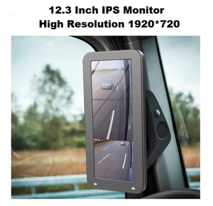 12.3 pouces double 2 lentilles <span class=keywords><strong>caméra</strong></span> de tableau de bord de voiture avant Bus DVR vidéo <span class=keywords><strong>rétroviseur</strong></span> divisé pour Bus RV chariot élévateur - Product Image 6