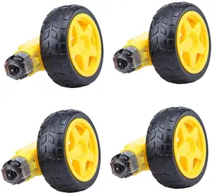 3-6V DC gear motor small tire TT motor tire rubber wheel smart car toy wheels Maker education kit
