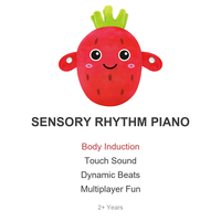 Jouet en peluche piano à rythme sensoriel Fraise, avec son tactile et induction corporelle, jouet éducatif musical pour enfants