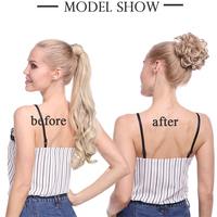 One Updo Curly Messy chignons morceau de cheveux perruque machine Remy European Wavy Buns cheveux humains