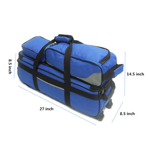 Vente en gros de haute qualité OEM chariot à roulettes personnalisé 3 4 quatre rouleaux boules de <span class=keywords><strong>bowling</strong></span> sac fourre-tout - Product Image 2