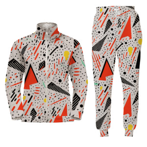 Bộ đồ thể thao nam kiểu mới có khóa kéo, in logo tùy chỉnh, phong cách đường phố, chất liệu nỉ, unisex - Product Image 4