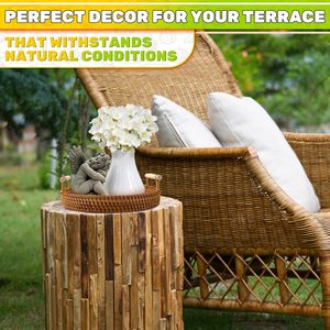 Bandeja Redonda de Ratán Tejida a Mano de 8.7 Pulgadas con Borde Liso Antideslizante y Duradero, Perfecta para Servir en el Hogar, la Cocina, el Comedor o en Fiestas - Product Image 2