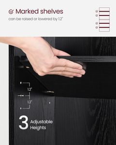 <span class=keywords><strong>OUHAN</strong></span> Bibliothèque, Bibliothèque ouverte à 6 niveaux avec rangement réglable, unité sol à plancher, Noir - Product Image 4