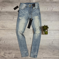Jeans déchirés et usés personnalisés pour hommes, 100% coton, style vintage, lavage usé, impression sérigraphique, impression numérique DTG, personnalisable