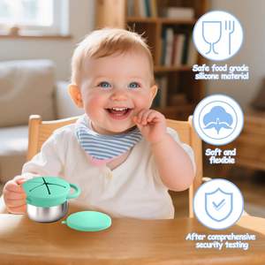 Gobelet à collation multifonctionnel en acier inoxydable pour tout-petits avec couvercle en silicone anti-fuite et couvercle, récipient à collation pour enfants - Product Image 5