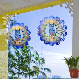 Campanas de Viento de Acero Inoxidable GLK con Diseño de Búho, Acabado Cepillado Art Deco, 12 Pulgadas, Adorno Colgante para Jardín Exterior con Fácil Instalación - Product Image 6