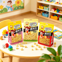 Collations céréaliers cuites au four certifiées GFSI/FSSC22000, Popcorn de maïs saveur caramel sucré, sans OGM, sans gluten, sans graisses trans, boîte semi-souple