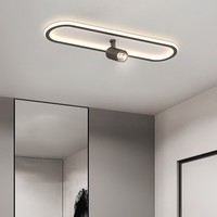 Plafonnier LED en aluminium de style nouveau, créatif, en forme de bande longue, à CRI 90 élevé, à montage en surface, pour salon et entrée