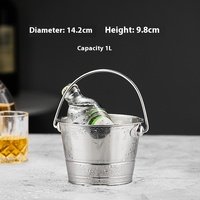 Refroidisseur à vin en acier inoxydable 304, seau à glace portable et durable pour bar, KTV, design moderne, pour la maison, l'hôtel, usage commercial, vin, saké, bière