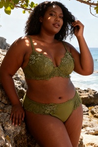 <span class=keywords><strong>Ensemble</strong></span> de lingerie en dentelle florale pour femmes, 2 pièces, soutien-gorge en maille rouge et rose, string, décoration brodée, motif transparent uni - Product Image 3